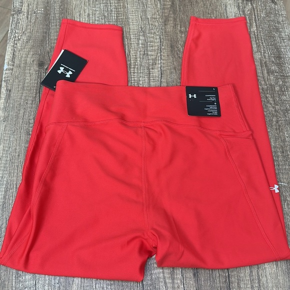 NWT Under Armour Hi Ankle Leg Compression High Rise Leggings 1365335 Coral Sz L - Picture 10 of 11